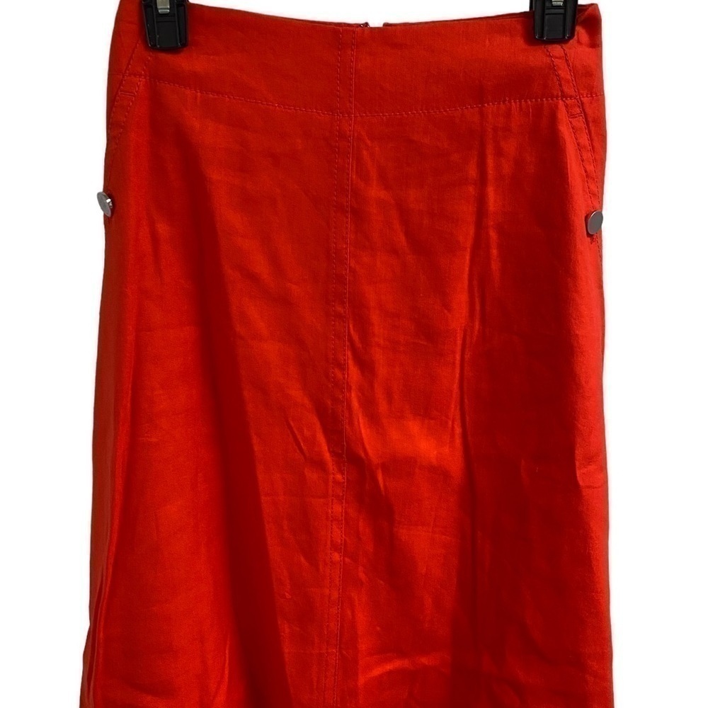 Nwt Ann Taylor orange‎ linen rayon material skirt size 6.
